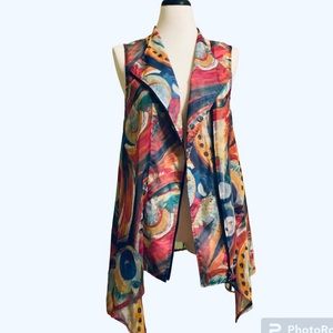 Feratelli Sleeveless top, vest, duster, multicolor, size L
